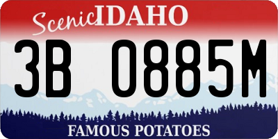 ID license plate 3B0885M