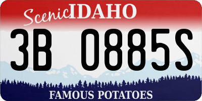 ID license plate 3B0885S