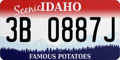 ID license plate 3B0887J