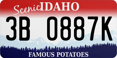 ID license plate 3B0887K