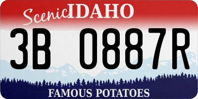 ID license plate 3B0887R