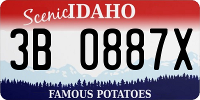 ID license plate 3B0887X
