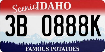 ID license plate 3B0888K