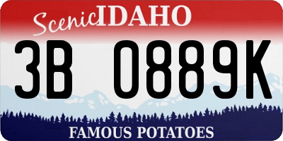 ID license plate 3B0889K