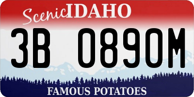 ID license plate 3B0890M