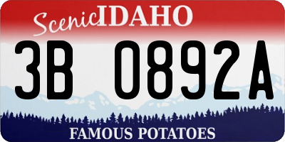 ID license plate 3B0892A