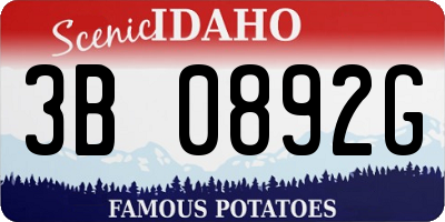 ID license plate 3B0892G