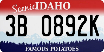 ID license plate 3B0892K