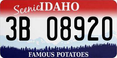 ID license plate 3B0892O