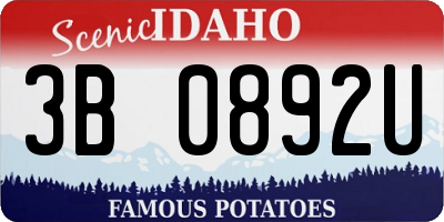 ID license plate 3B0892U