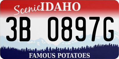 ID license plate 3B0897G