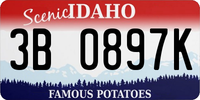 ID license plate 3B0897K