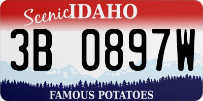 ID license plate 3B0897W