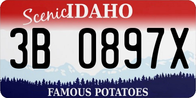ID license plate 3B0897X
