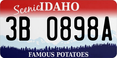 ID license plate 3B0898A