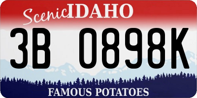 ID license plate 3B0898K