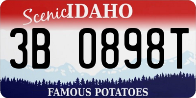 ID license plate 3B0898T