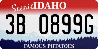 ID license plate 3B0899G