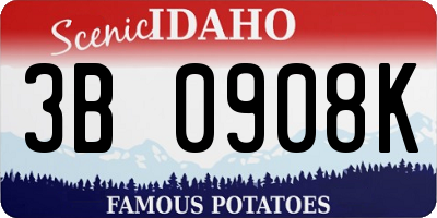 ID license plate 3B0908K