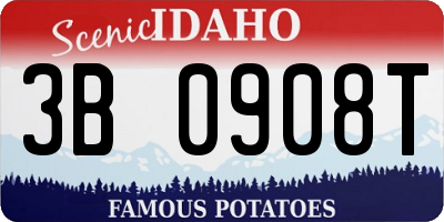 ID license plate 3B0908T
