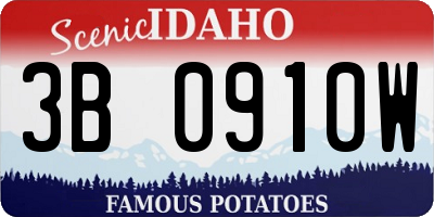 ID license plate 3B0910W