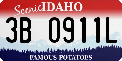ID license plate 3B0911L