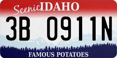 ID license plate 3B0911N