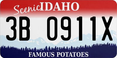 ID license plate 3B0911X