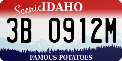 ID license plate 3B0912M