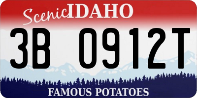 ID license plate 3B0912T