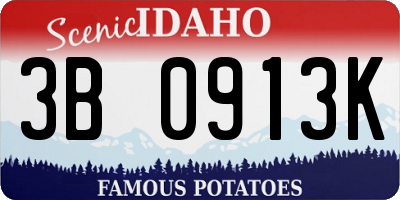ID license plate 3B0913K