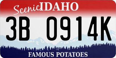 ID license plate 3B0914K