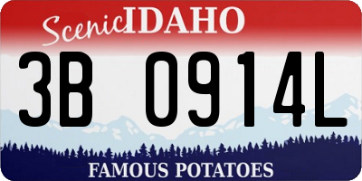 ID license plate 3B0914L