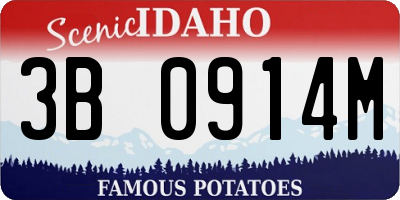 ID license plate 3B0914M