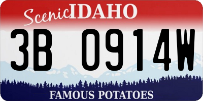 ID license plate 3B0914W