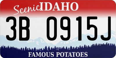 ID license plate 3B0915J