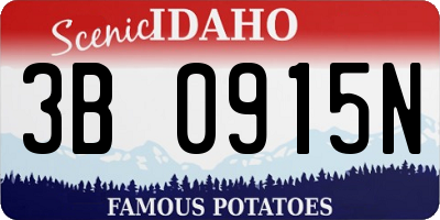 ID license plate 3B0915N