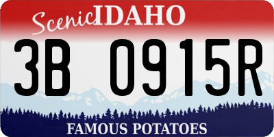 ID license plate 3B0915R