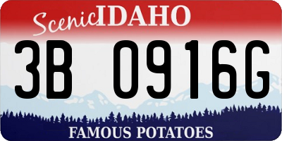 ID license plate 3B0916G