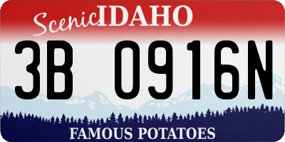 ID license plate 3B0916N