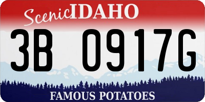 ID license plate 3B0917G