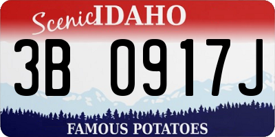 ID license plate 3B0917J