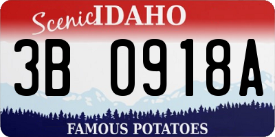 ID license plate 3B0918A