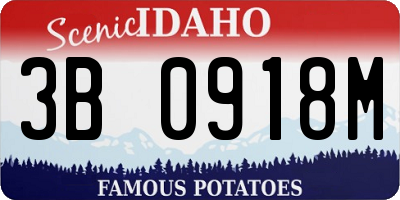 ID license plate 3B0918M