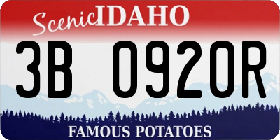 ID license plate 3B0920R