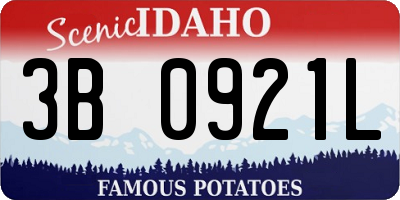 ID license plate 3B0921L