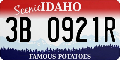 ID license plate 3B0921R