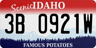 ID license plate 3B0921W