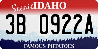 ID license plate 3B0922A