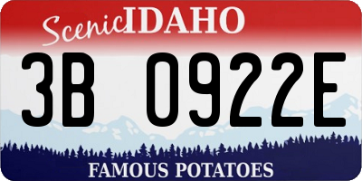 ID license plate 3B0922E